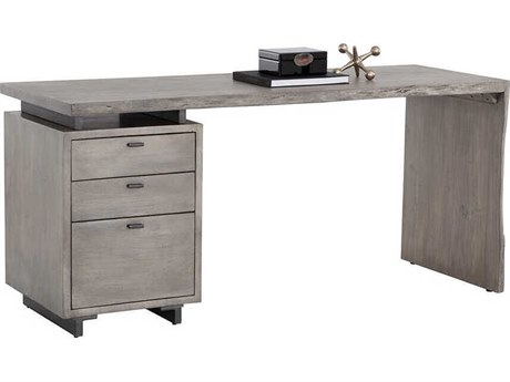 Sunpan Lewis Grey Acacia Wood Secretary Desk