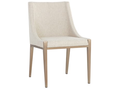 Sunpan Dionne Beige Upholstered Side Dining Chair