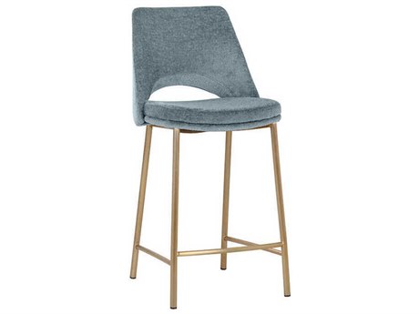 Sunpan Radella Bergen French Blue Upholstered Counter Stool
