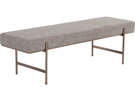 Sunpan Davian Chacha Limestone Upholstered Accent Bench