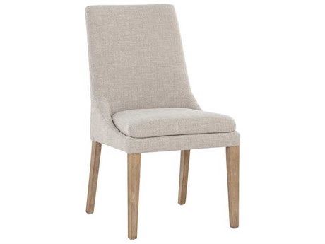 Sunpan Rosine Birch Wood Beige Upholstered Side Dining Chair