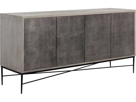 Sunpan Algarve 68" Mango Wood Grey Black Sideboard