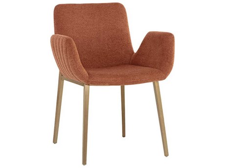 Sunpan Lucano Belfast Rust Upholstered Arm Dining Chair