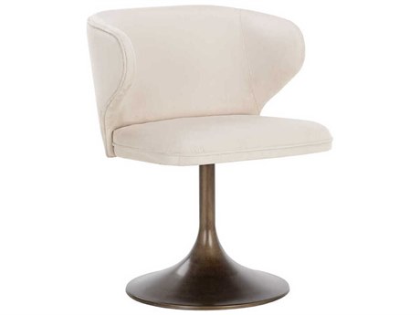 Sunpan Simone White Upholstered Arm Dining Chair