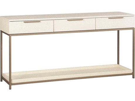 Sunpan Rebel Rectangular Wood Champagne Gold Cream Console Table