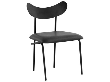 Sunpan Gibbons Black Faux Leather Side Dining Chair
