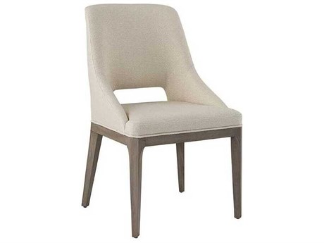 Sunpan Estrada Oak Wood Beige Upholstered Side Dining Chair