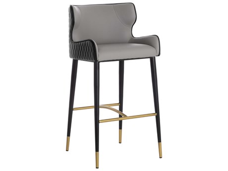 Sunpan Gianni Dillon Stratus Black Faux Leather Bar Stool