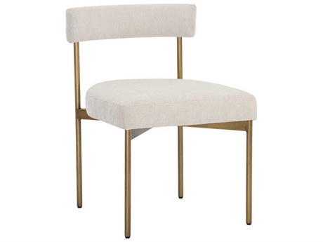 Sunpan Seneca Brass Upholstered Side Dining Chair