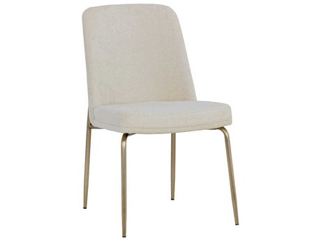 Sunpan Zeke White Upholstered Side Dining Chair
