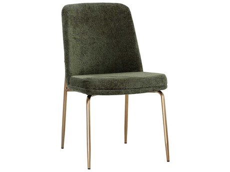 Sunpan Zeke Green Upholstered Side Dining Chair