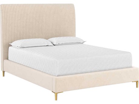 Sunpan Harris Casablanca Cloud Beige Upholstered Queen Platform Bed