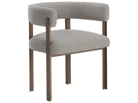 Sunpan Mae Gray Upholstered Arm Dining Chair