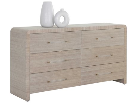 Sunpan Atherton 6-Drawers Beige Double Dresser