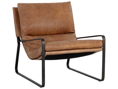 Sunpan Zancor Brown Leather Accent Chair