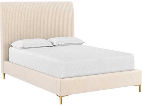 Sunpan Harris Full Casablanca Cloud Beige Upholstered Platform Bed