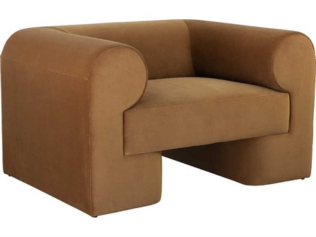 Sunpan Ionic Gold Fabric Accent Chair