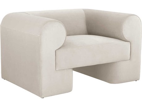 Sunpan Ionic White Fabric Accent Chair