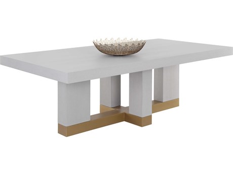 Sunpan Greco Rectangular Wood Gauntlet Grey Dining Table
