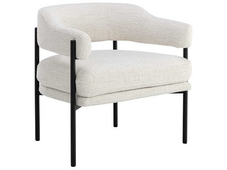 Sunpan Lola White Fabric Accent Chair