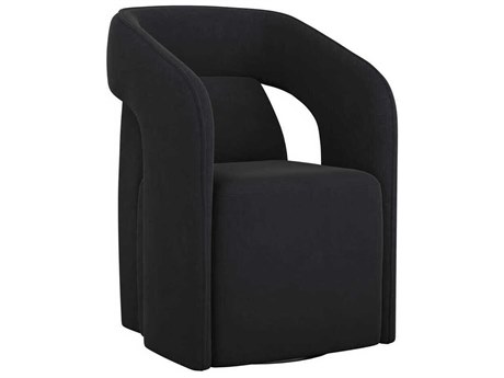 Sunpan Kendrick Black Upholstered Arm Dining Chair