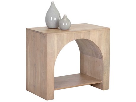 Sunpan Salma Rectangular Wood Light Wash End Table