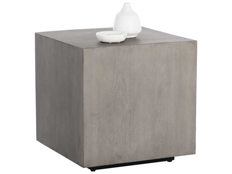 Sunpan Frezco Square Wood Grey End Table