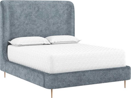 Sunpan Tierra Bergen French Blue Upholstered Queen Platform Bed