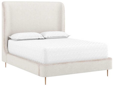 Sunpan Tierra Bergen Taupe White Upholstered Queen Platform Bed