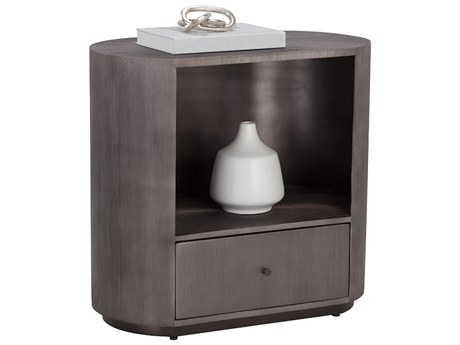 Sunpan Siena 1-Drawer Gray Nightstand