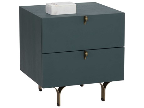 Sunpan Celine 2-Drawers Blue Acacia Wood Nightstand