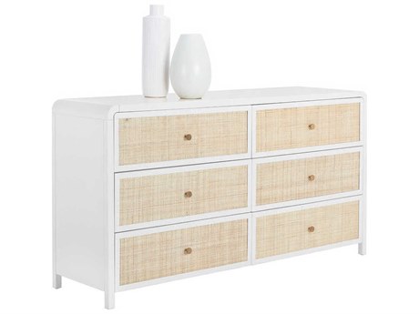Sunpan Tierra 6-Drawers Oak Wood Double Dresser