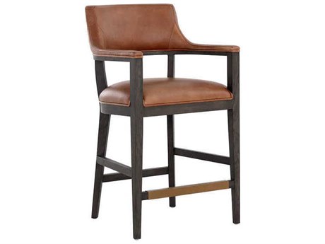 Sunpan Westport Brown Leather Counter Stool
