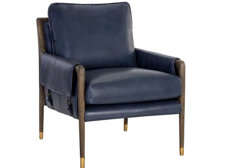 Sunpan Mauti 28.25" Mauti Armchair Distressed Brown Cortina Ink Leather