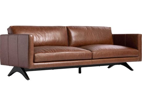 Sunpan Rogers Shalimar Tobacco Leather Brown Upholstered Sofa