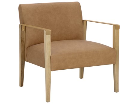 Sunpan Earl Brown Leather Accent Chair