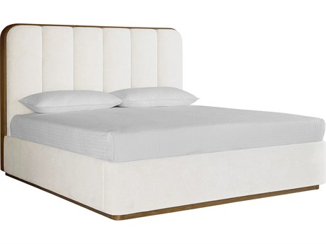 Sunpan Jamille Eclipse White Upholstered King Platform Bed
