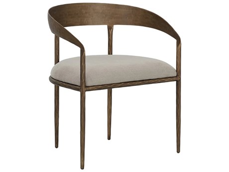 Sunpan Zanatta Gray Upholstered Arm Dining Chair