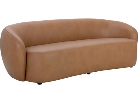 Sunpan Lorne Aline Butternut Leather Brown Upholstered Sofa