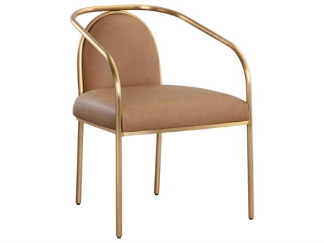 Sunpan Cicero Cicero Dining Armchair Milliken Cognac