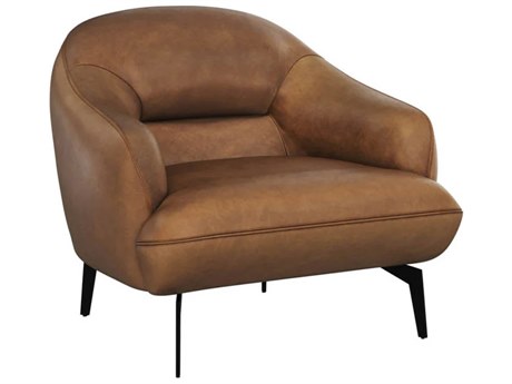Sunpan Armani Brown Leather Accent Chair
