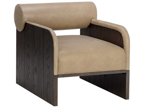 Sunpan Coburn Brown Leather Accent Chair