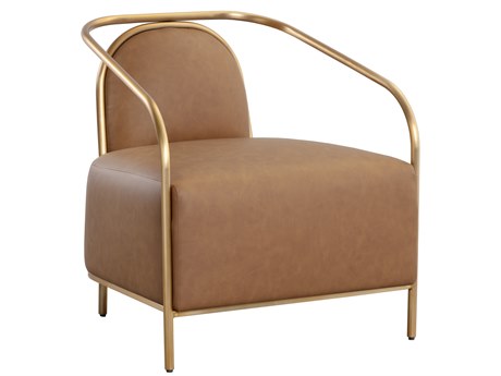 Sunpan Cicero 26.75" Cicero Lounge Chair Milliken Cognac
