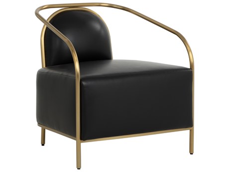 Sunpan Cicero Black Faux Leather Accent Chair
