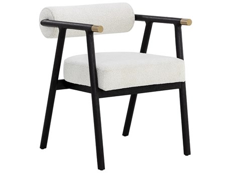 Sunpan Sova Gray Upholstered Arm Dining Chair