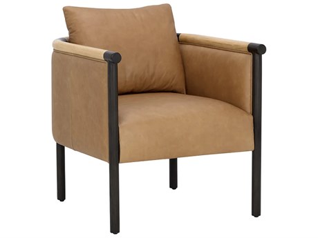 Sunpan Wilder Brown Leather Accent Chair