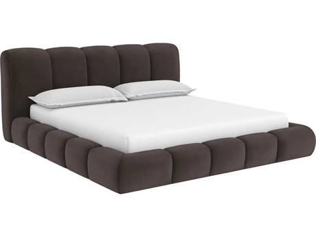Sunpan Olena Meg Ash Brown Upholstered King Platform Bed