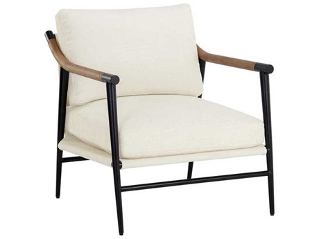 Sunpan Meadow White Fabric Accent Chair