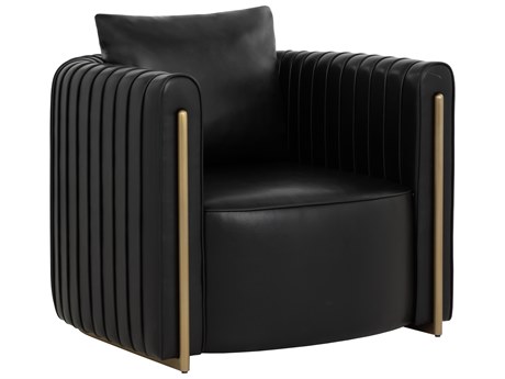 Sunpan Alix Black Leather Accent Chair
