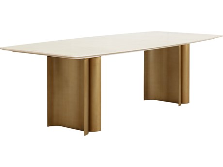 Sunpan Astara Rectangular Marble Cream Dining Table